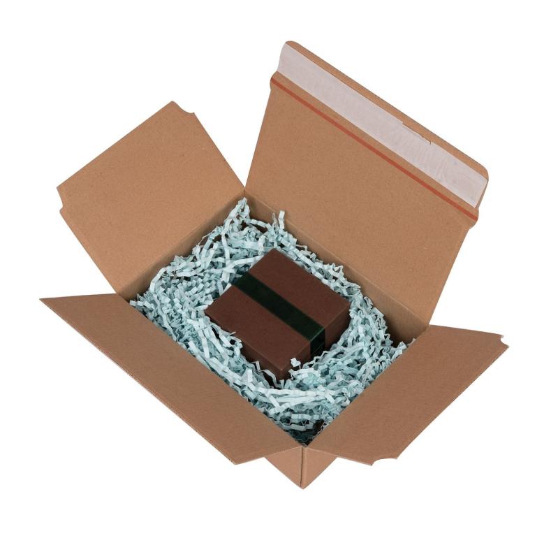 Zásielková krabica s lepiacou a otváracou páskou s automatickým dnom 230x170x80 mm