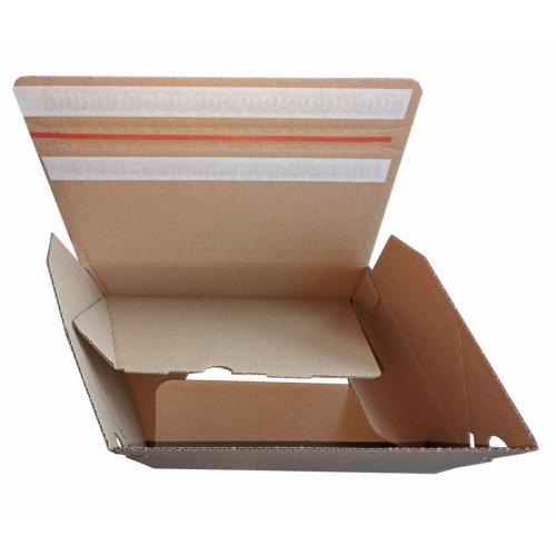 Zásielková krabica s lepiacim a otváracím prúžkom s automatickým dnom 300 x 200 x 100 mm