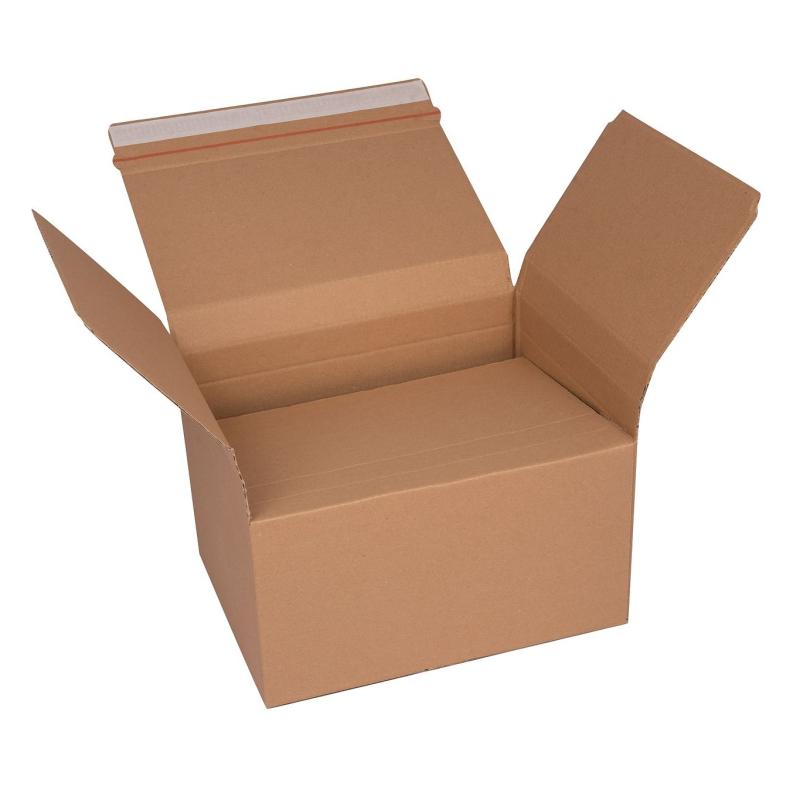 Zásielková krabica s lepiacou a otváracou páskou s automatickým dnom 380x290x290 mm